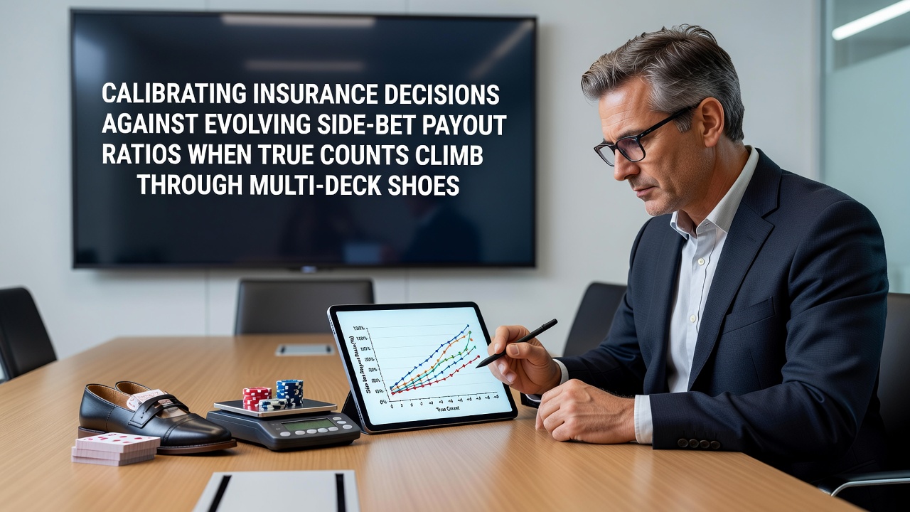 Diagramm zeigt True-Count-Verläufe und angepasste Versicherungsentscheidungen in Multi-Deck-Schuhen