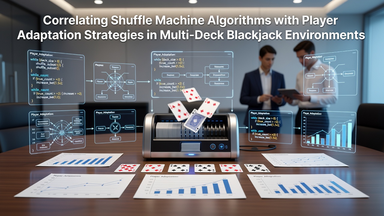 Darstellung eines automatischen Shuffle-Maschinen-Algorithmus in einem Multi-Deck-Blackjack-Schuh mit Kartenverteilung
