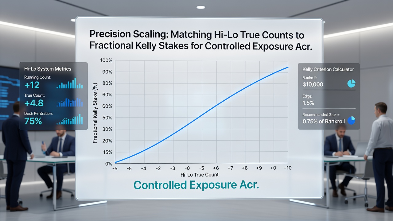 Grafik zur Fractional Kelly Skalierung bei steigenden True Counts